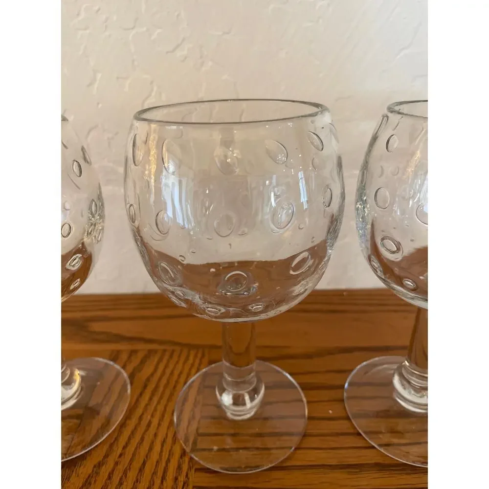 Crate & Barrel Bubble Glass goblets (4)